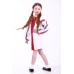 Embroidered dress for girl "Thought" White+Red